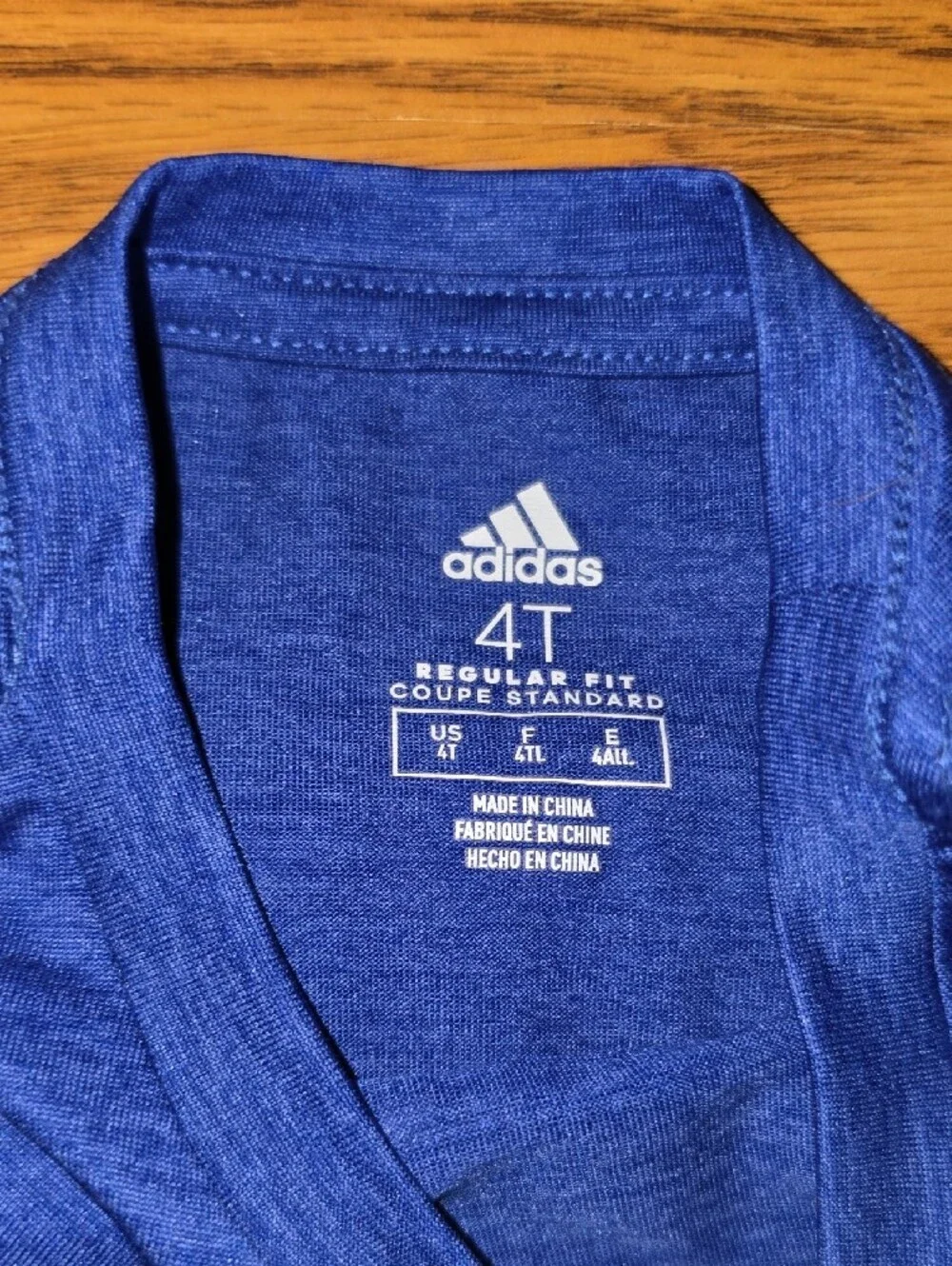adidas Blue Short-Sleeve Logo Tee with Gradient Print